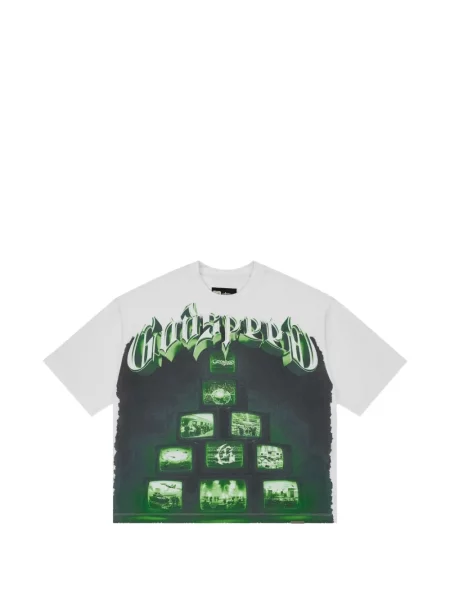 Tricou Godspeed cu imagine alb