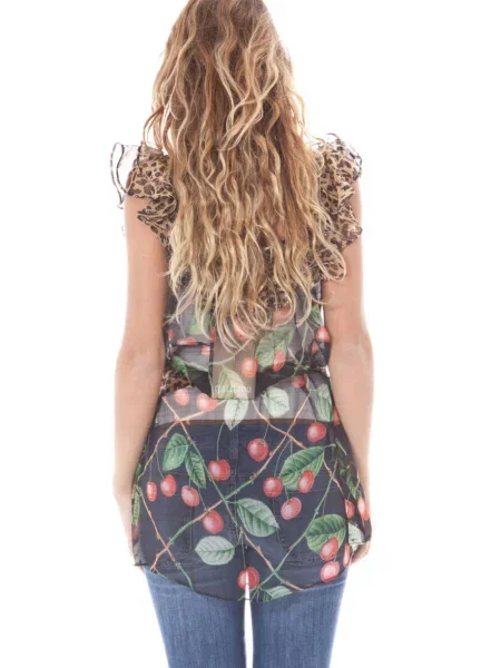 Koszula z krótkim rękawem John Galliano z dekoltem w łódkę z krótkim rękawem czarna