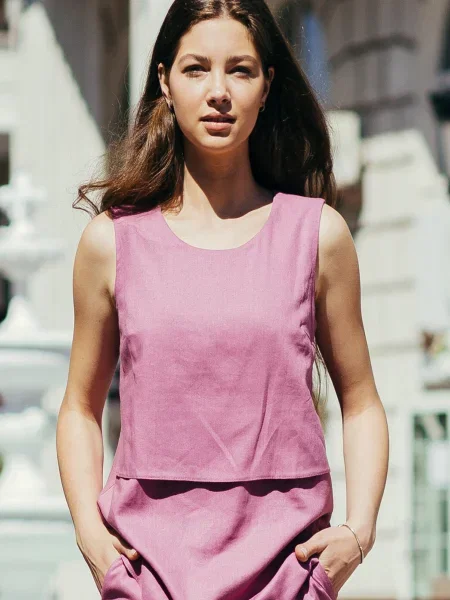 Лляна Блуза LadyLike фіолетовий