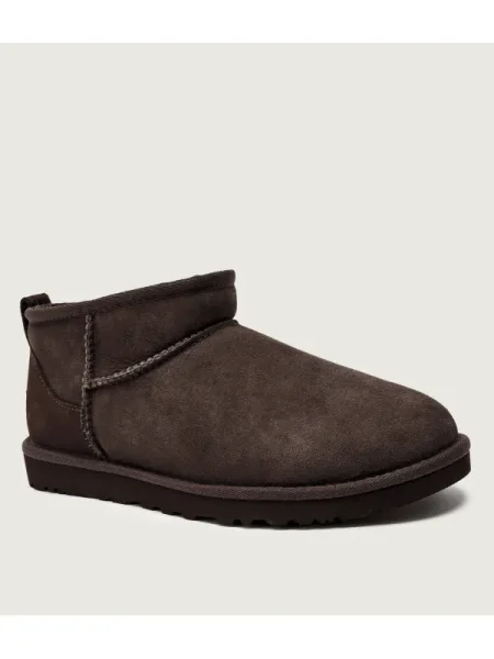 UGG Bocanci Classic Ultra Mini cu adaos de lână | skóra maro
