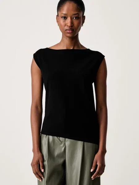 Weekend Max Mara top pentru femei cu vâscoză WKDBELLA negru