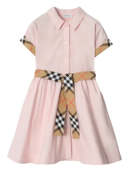 Sukienka koszulowa dziecięca Burberry różowa