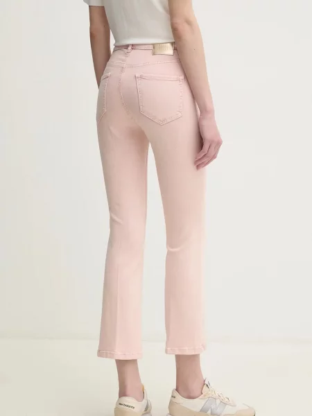OUI jeansy high waist różowe