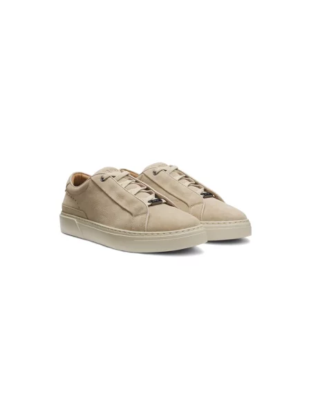 Sneakersy Boss skórzane brązowe
