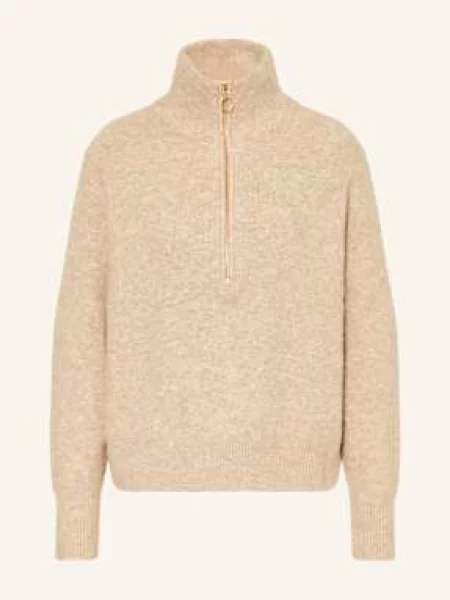Lanius Sweter Typu Troyer Z Dodatkiem Alpaki braun beżowy