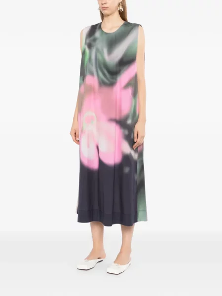Rochie Jnby fără mâneci cu imagine verde