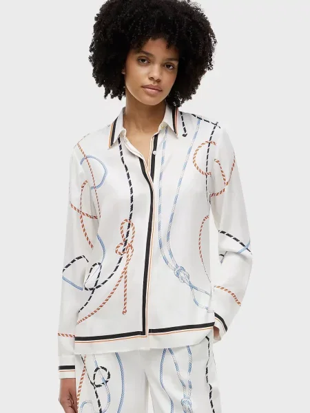 Рубашка Tommy Hilfiger с принтом из твилла белая