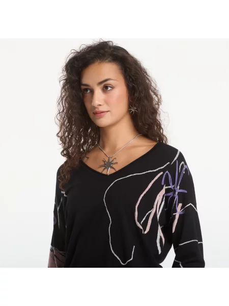 Пуловер Desigual Femnaif Pullover Black L черно