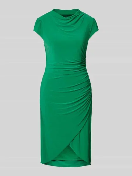 Sukienka koktajlowa z bocznym marszczeniem Adrianna Papell zielona