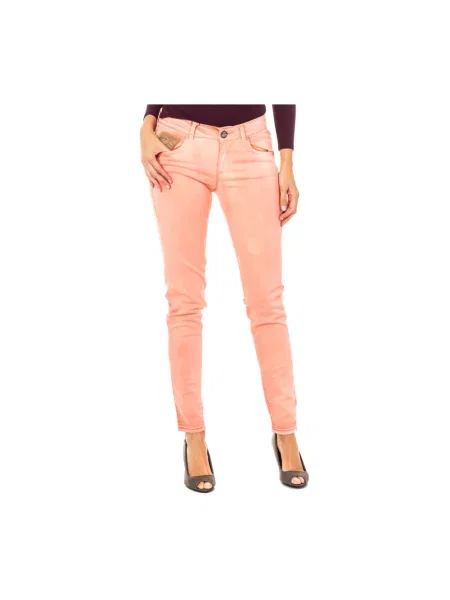 Skinny jeansy skinny La Martina pomarańczowe