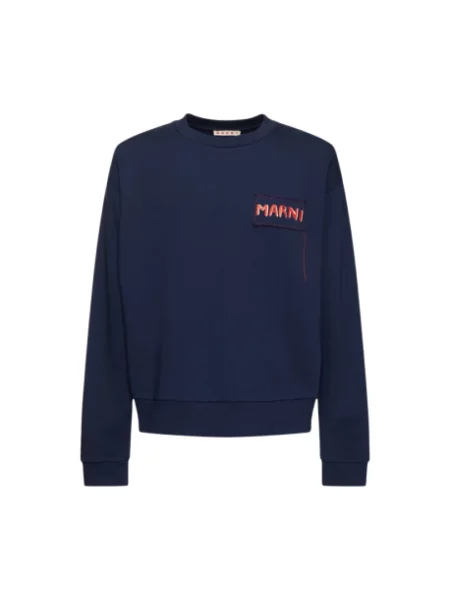 Bluza sportowa Marni z logo polarowa niebieska