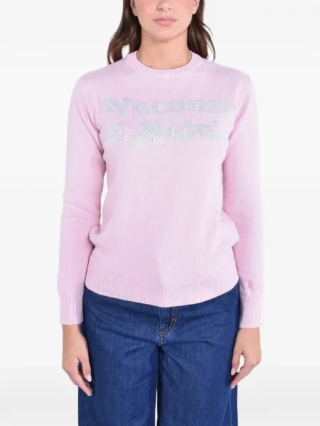Pulover Mc2 Saint Barth cu broderie roz