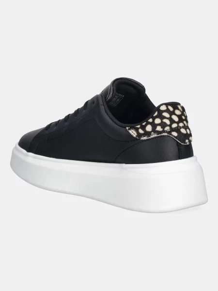 Kožené tenisky Tommy Hilfiger ANIMAL PRINT PLATFORM SNEAKER černá