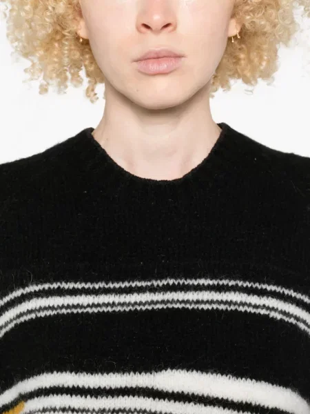 Pulover Missoni cu dungi cu decolteu rotund negru