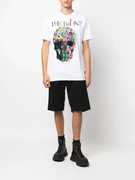 Tricou Philipp Plein cu imagine alb