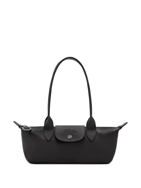 Kožna torbica Longchamp crna