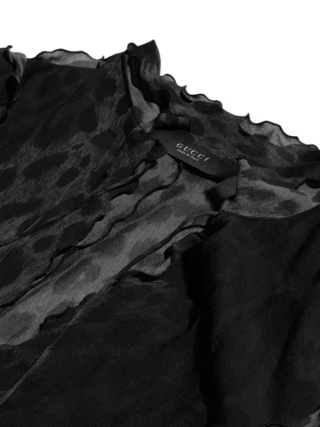 Bluză Gucci cu imagine cu model leopard negru
