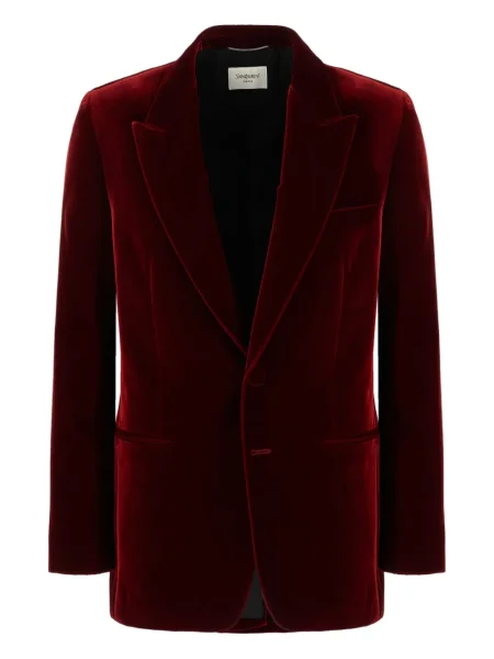 Sacou Saint Laurent de catifea roșu