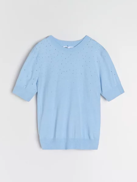 Светр-блузка синій