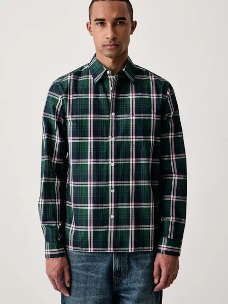 Tommy Jeans cămașă pentru bărbați din verde