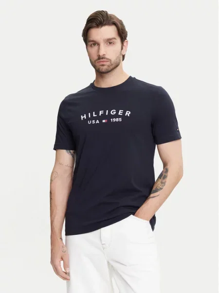 Tommy Hilfiger Marškinėliai Fathers Day Tamsiai mėlyna Regular Fit balta
