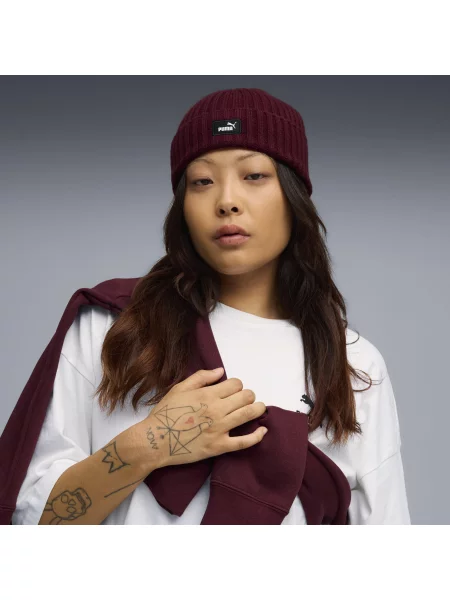 Prążkowana czapka beanie Essentials PUMA czerwona