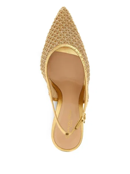 Pantofi cu toc Gianvito Rossi slingback auriu
