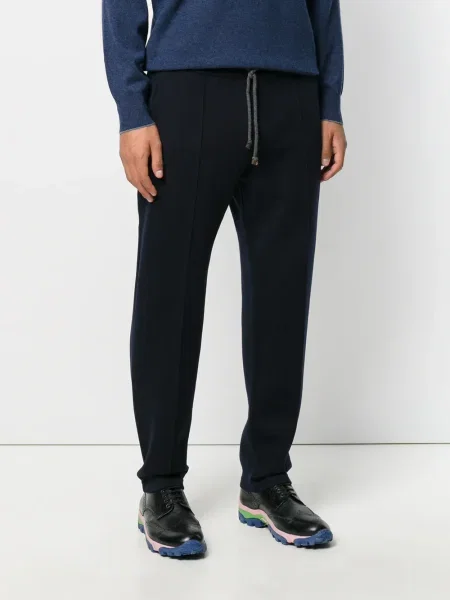 Pantaloni Brunello Cucinelli alergare cu cordon albastru