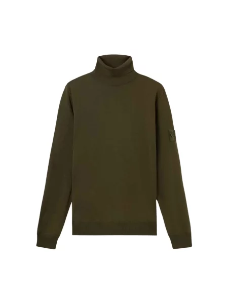 Lekki sweter Stone Island wełniany z kamieniami zielony