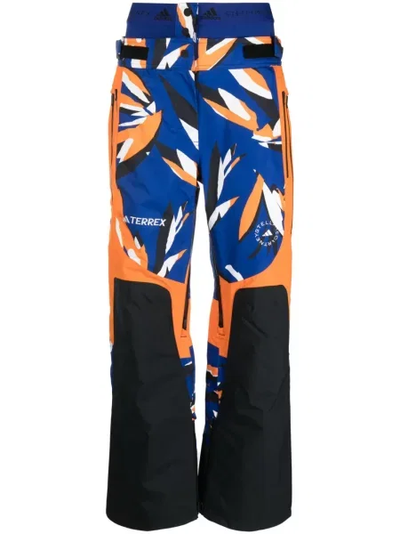 Pantaloni Adidas By Stella Mccartney cu imagine cu imprimeu abstract albastru