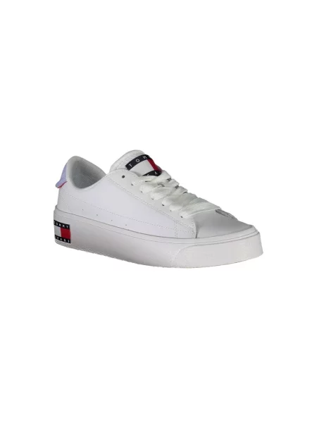 Trampki Tommy Jeans z logo skórzane białe