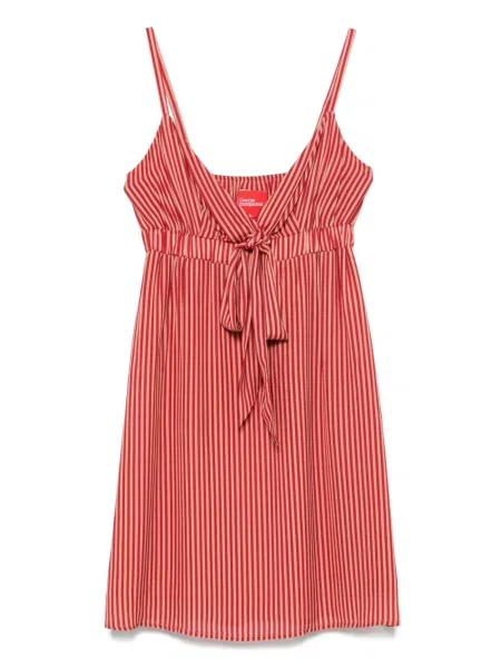 Rochie mini Merci cu dungi de costum roșu