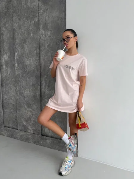 Сукня-футболка Cosy бавовна/еластан рожевий