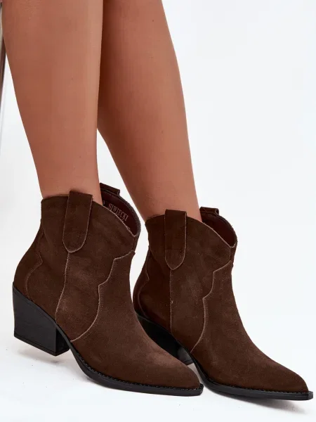 Kavboj hlačke slip Boto iz semiša rjava