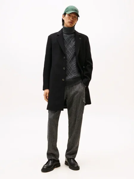 TOMMY HILFIGER Palton de primăvară-toamnă negru