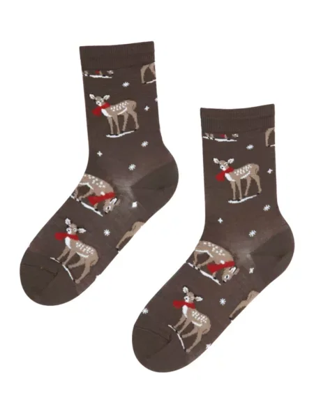 Sokisahtel Κάλτσες BAMBY merino wool socks' καφέ