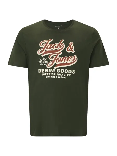 Jack & Jones Plus Póló zöld / sötét narancssárga fehér