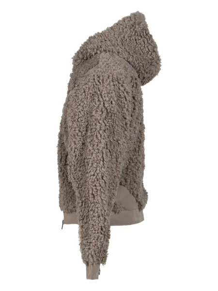 Geacă Heliot Emil din fleece cu glugă maro