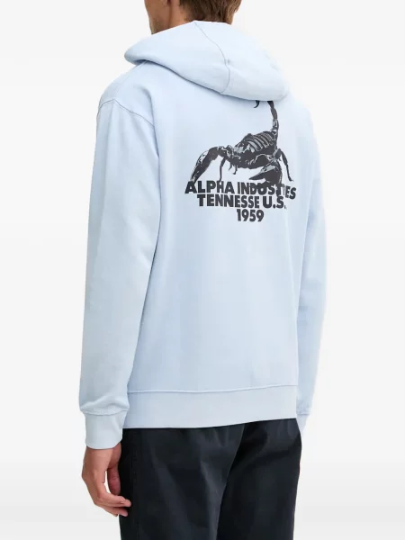 Hanorac cu glugă Alpha Industries cu imagine albastru