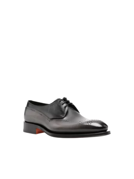 Derby Santoni skórzany szary