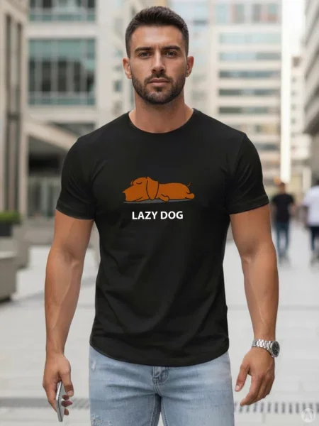 T-shirt z nadrukiem Dstreet czarny