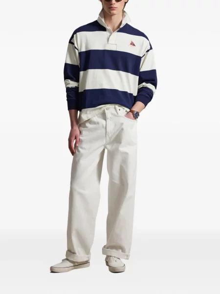 Șosete Polo Ralph Lauren cu model herringbone cu broderie plasă albastru
