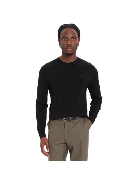Sveter Calvin Klein Jeans z merina čierna