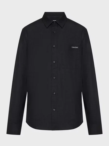 Лляна джинсова сорочка Calvin Klein Jeans чорна