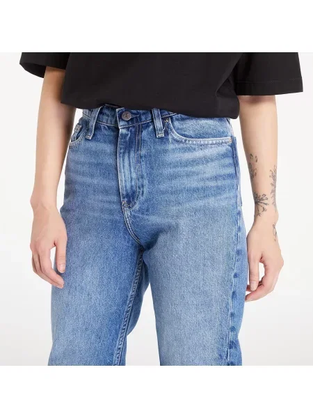 Jeansy Calvin Klein Jeans z wysoką talią retro niebieskie