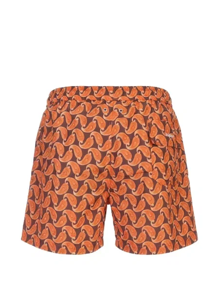 Slip de baie Kiton cu imagine cu model paisley maro
