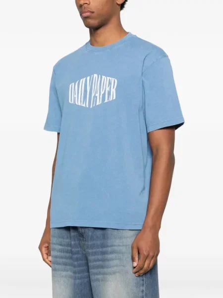 Tricou Daily Paper cu imagine albastru