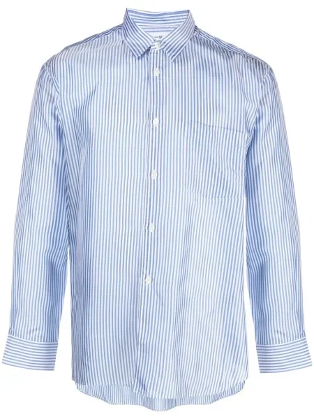Prugasta košulja Comme Des Garçons Shirt s printom plava