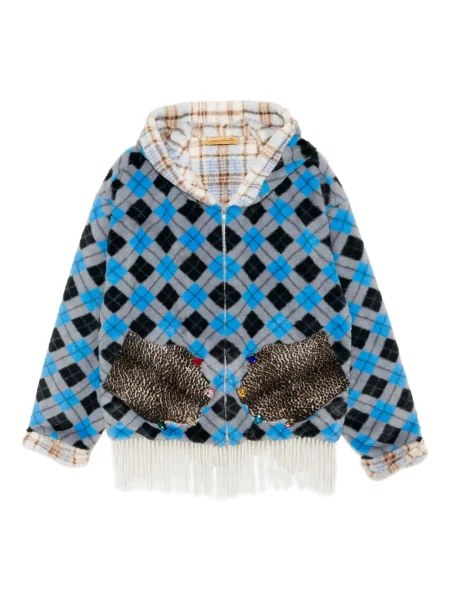 Kostkovaná bunda Penultimate modrá