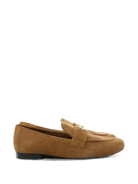 Pantofi loafer Tory Burch din piele de căprioară cu autograf maro